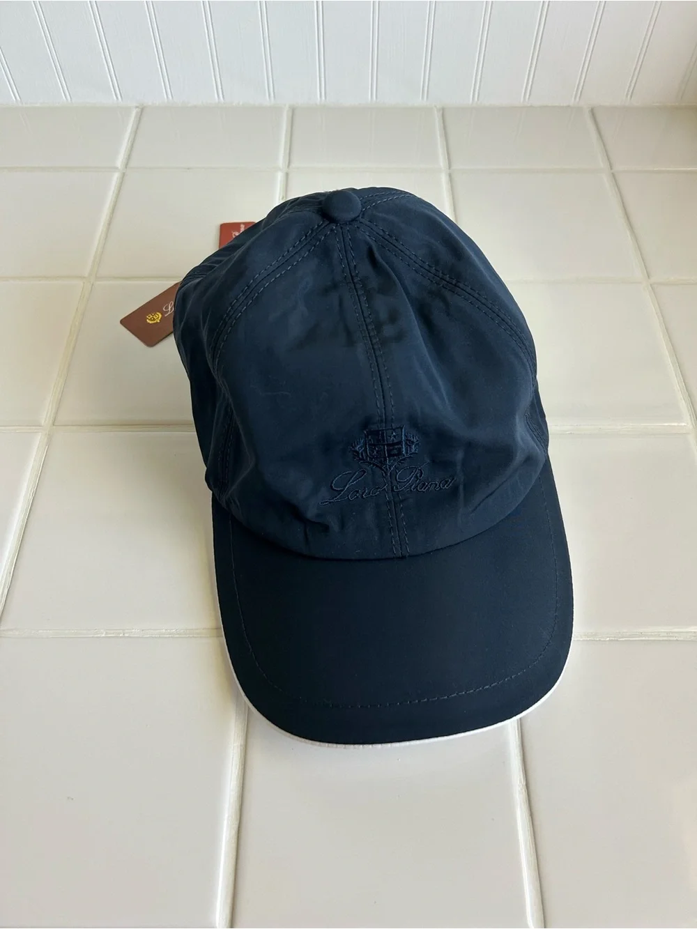 Loro Piana Storm System Navy Blue Microfiber Baseball Cap NWT